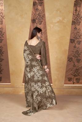 Brown weight less classic saree 2