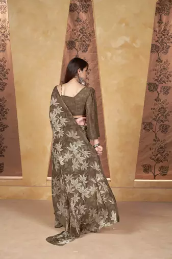 Brown weight less classic saree