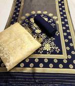 Riva enterprise women's banarasi silk with jacquard print heavy duppatra exclusive dress material