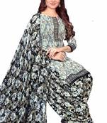 Unstitched crepe salwar suit material printed