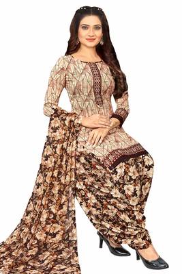 Unstitched crepe salwar suit material printed 1