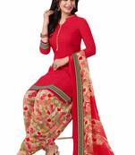 Unstitched crepe salwar suit material printed