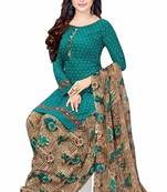 Unstitched crepe salwar suit material printed
