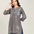 Vahson women chikankari hand embroidered pure cotton a-line kurti grey