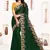 Bottle green resham zari embroidery satin silk saree