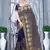 Desginer navy blue zari stone embroidery silk saree