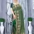 Desginer bottle green zari stone embroidery silk saree