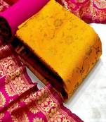 Riva enterprise women's banarasi silk with jacquard woven excluive/party wear dress material