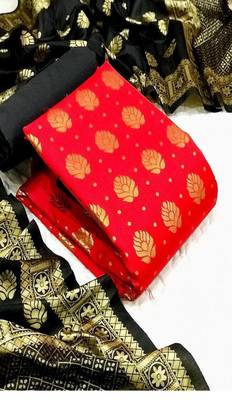 Riva enterprise women's banarasi silk with jacquard woven excluive/party wear dress material 1