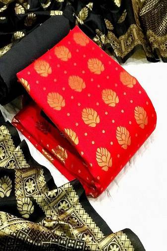 Riva enterprise women's banarasi silk with jacquard woven excluive/party wear dress material
