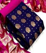 Riva enterprise women's banarasi silk with jacquard woven excluive/party wear dress material