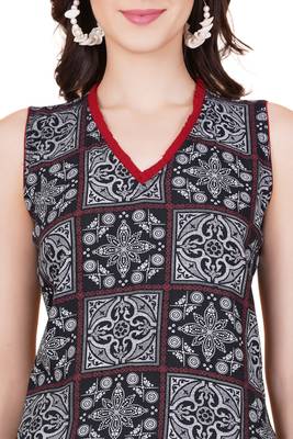 Rayon black sraight kurti with sleevless style best wear for spring summer season by sufiza lifestyle 5