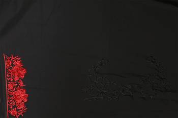 Black Red Zari Resham Embroidered Georgette Party Wear Saree With Blouse Piece 5