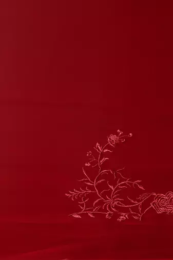 Maroon Black Zari Resham Embroidered Georgette Party Wear Saree With Blouse Piece