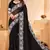 Black And White Zari Resham Embroidered Georgette Party Wear Saree With Blouse Piece