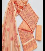 Riva enterprise women's cotton with aari embroidered excluive/party wear dress material