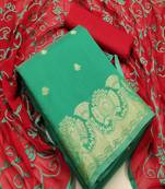 Riva enterprise women's banarasi silk with jacquard print and heavy duppatra exclusive dress material