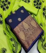 Riva enterprise women's banarasi silk with jacquard print and heavy duppatra exclusive dress material