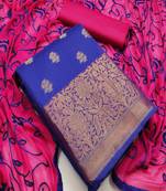 Riva enterprise women's banarasi silk with jacquard print and heavy duppatra exclusive dress material
