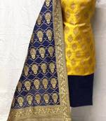 Riva enterprise women's banarasi silk with jacquard print heavy duppatra exclusive dress material