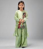 Mint greenchanderi printet sharara set