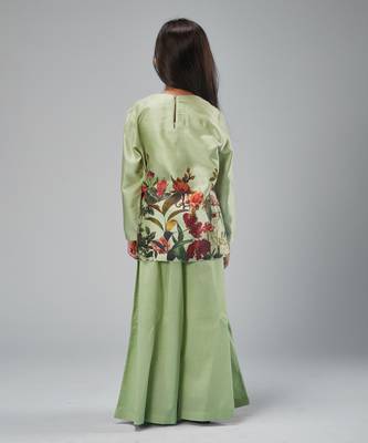 Mint greenchanderi printet sharara set 2