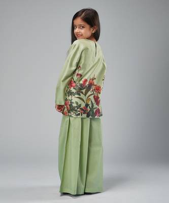 Mint greenchanderi printet sharara set 3