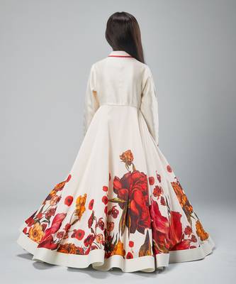 Ivory chanderi printed  floor length anarkali 3