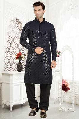 Arruga stylish black sequins pathani salwar 1