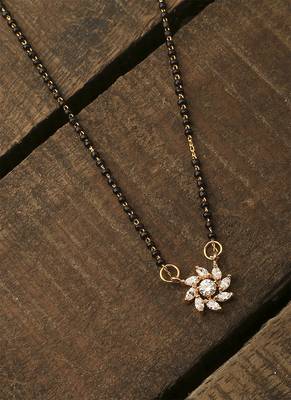 White Gold Floral Mangalsutra 1