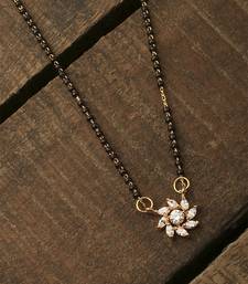White Gold Floral Mangalsutra