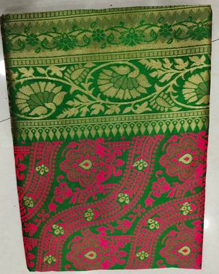 Multicolor Woven Faux Faux Kanjivaram Silk Saree With Blouse Piece 6