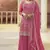 Pink embroidered chinon palazzo salwar suit