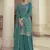 Sky embroidered chinon palazzo salwar suit
