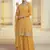 Yellow embroidered chinon palazzo salwar suit