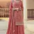Orange embroidered chinon semi stitched palazzo salwar suit
