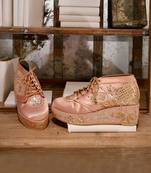 Pink platform sneaker wedges