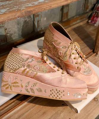 Pink platform sneaker wedges 2