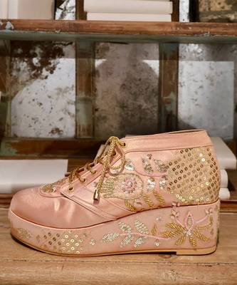 Pink platform sneaker wedges 3