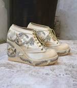 Gold customizable sneaker wedges