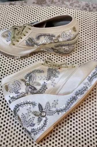 Gold customizable sneaker wedges