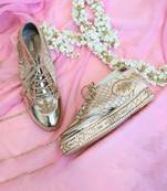 Gold bridal platform sneaker wedges - customized wedding shoes