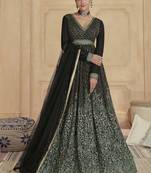 Black georgette embroidery party wear salwar suit