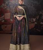 Multicolor georgette embroidery party wear salwar suit