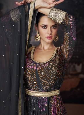Multicolor georgette embroidery party wear salwar suit 3
