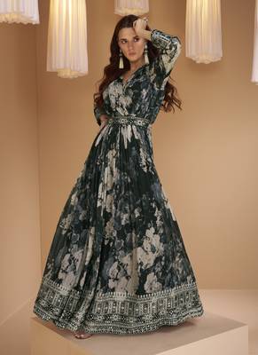 Multicolor georgette embroidery party wear salwar suit 1