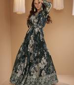 Multicolor georgette embroidery party wear salwar suit