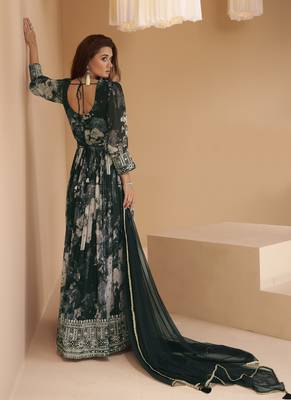 Multicolor georgette embroidery party wear salwar suit 3