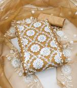 Brown Cotton Unstitched Dress material