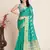 Rama Green Woven Kota Doria Cotton Silk saree With Blouse Piece